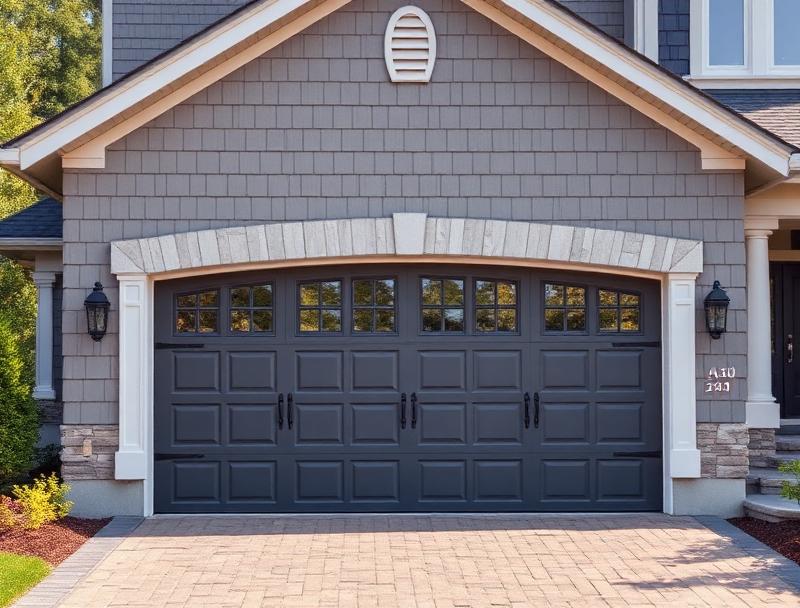 Elegant carriage house style garage door installation
